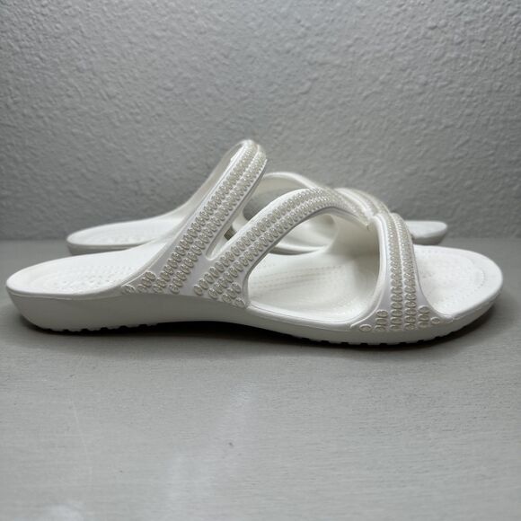 CROCS White Kadee II Jewels Embellishment Slip-On Z-Strap Sandals - Picture 1 of 7